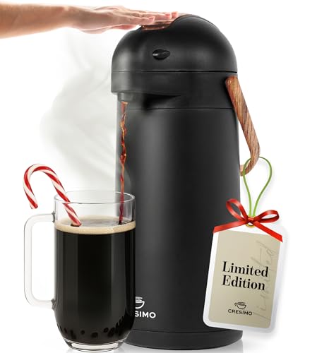 CRESIMO Thermal Coffee Carafe 102oz Wood Trim