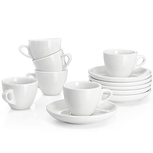 Sweese White Porcelain Espresso Cups Set of 6