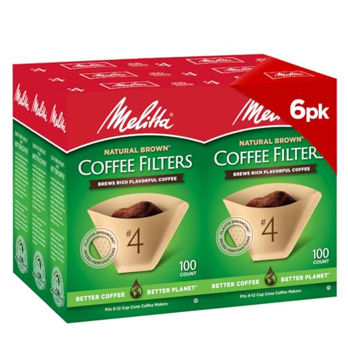 Melitta #4 Cone Coffee Filters - 600 Count Natural Brown