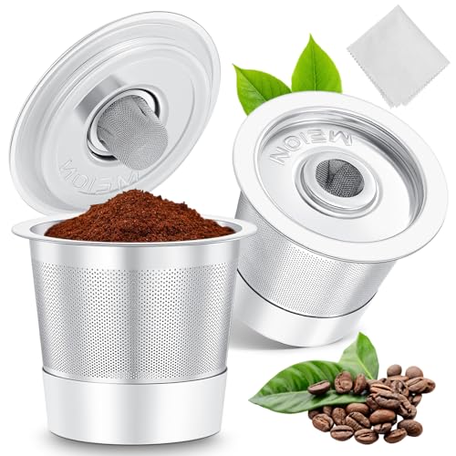 MEION Reusable K-Cups for Keurig (2-Pack, Stainless Steel)