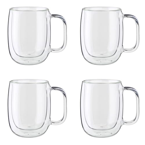 ZWILLING Sorrento Plus 4-pc Double Wall Glass Coffee Mugs