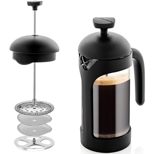 OVENTE 12oz Glass French Press Coffee Maker - Black