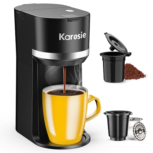 Karosie Single Serve Coffee Maker - K-Cup & Ground Coffee