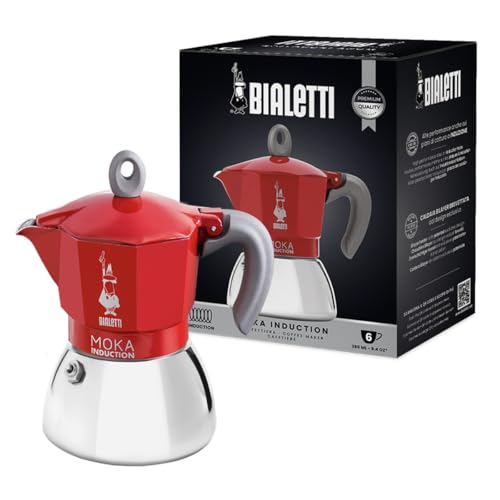 Bialetti Moka Induction Red Coffee Maker 6-Cup