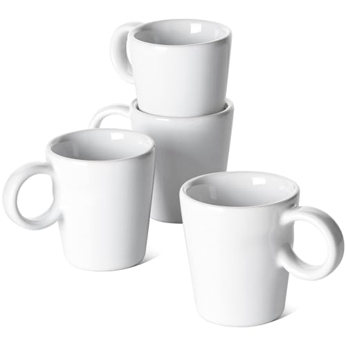 LE TAUCI 3oz Ceramic Espresso Cups Set of 4 White