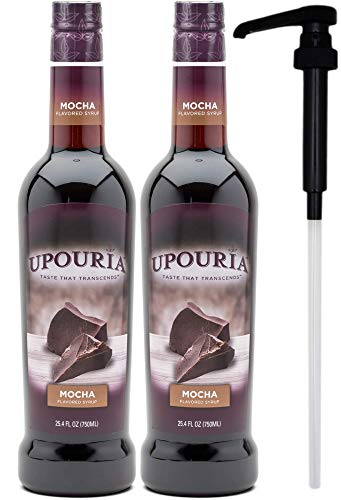 Upouria Mocha Coffee Syrup 2-Pack with Pump