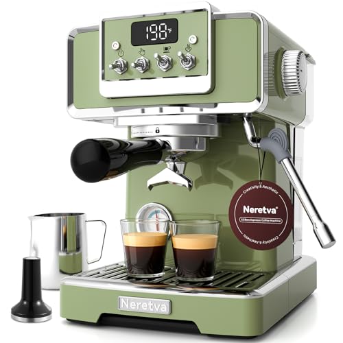 Neretva 15-Bar Espresso Machine with Milk Frother Green