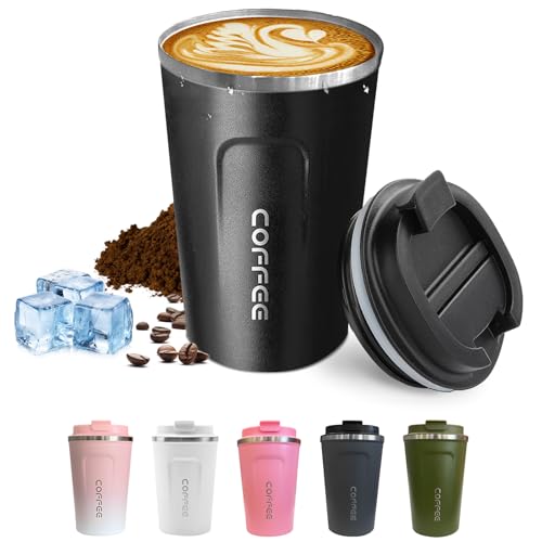 SPLMIFA Insulated Travel Coffee Mug 12oz Black