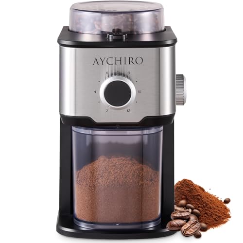 AYCHIRO Electric Burr Coffee Grinder with 14 Settings