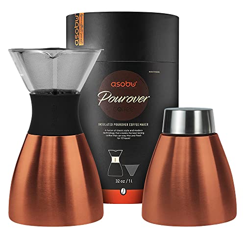 Asobu Insulated Pour Over Coffee Maker 32oz Copper