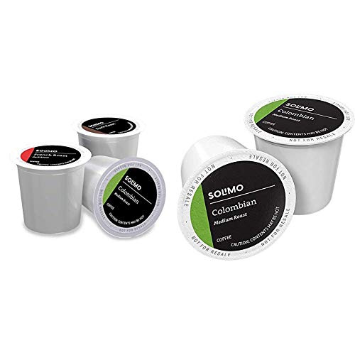 Solimo Coffee Pods Variety Pack - 100 Count (Colombian, Dark Roast, French Roast) - Keurig Compatible