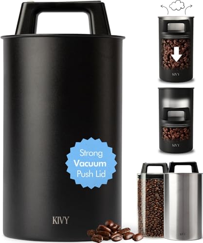 KIVY Vacuum Coffee Canister - Stainless Steel Storage