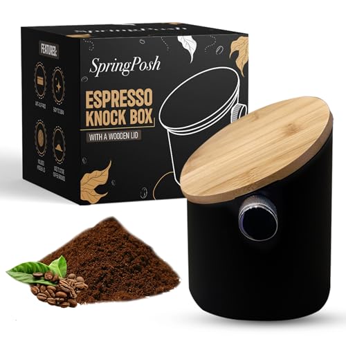 SpringPosh Coffee Knock Box with Maple Wood Lid