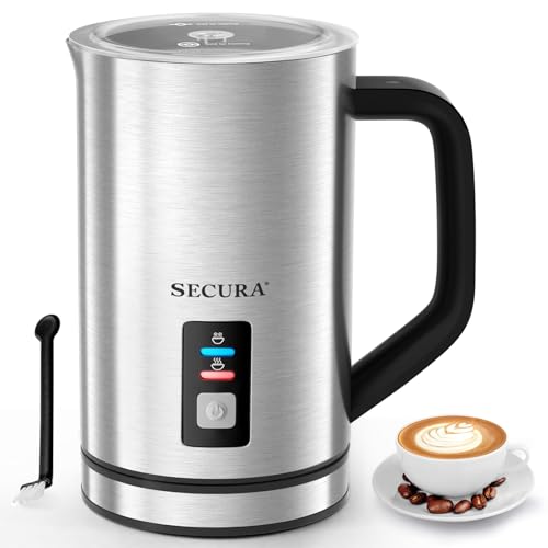 Secura Electric Milk Frother 8.4oz Stainless Steel