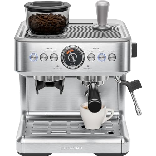 Chefman Crema Supreme 15 Bar Espresso Machine with Grinder