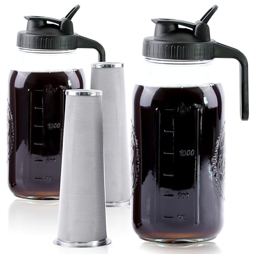 GMSWEET Cold Brew Coffee Maker 64oz Glass Pitcher Set
