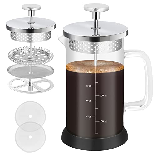Nukeekee Mini French Press Coffee Maker 12oz Glass