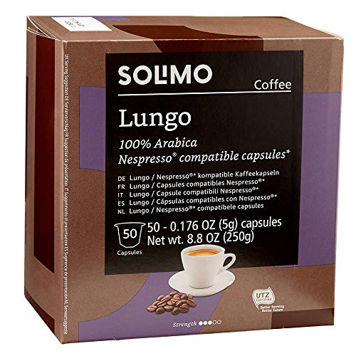 Solimo Lungo Nespresso Compatible Pods Medium Roast 50ct