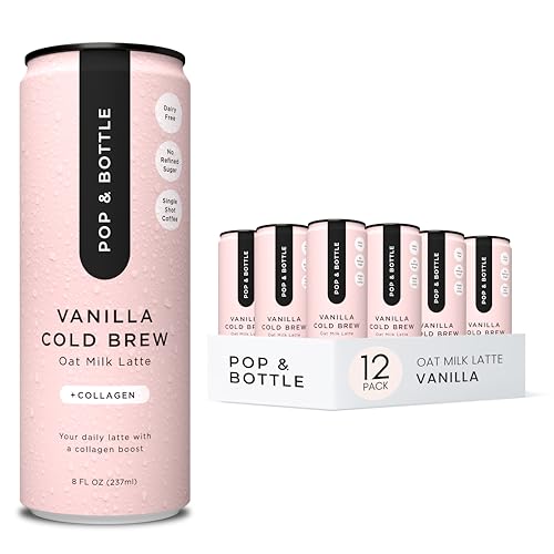 Pop & Bottle Vanilla Oat Milk Latte with Collagen 12pk