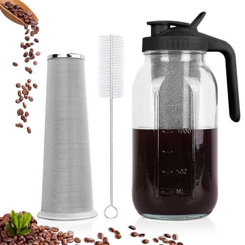 QHH 64oz Cold Brew Coffee Maker with Steel Filter