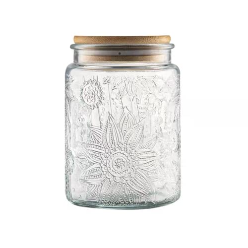 ANSQU Vintage Glass Storage Jar with Lid - 23.7oz
