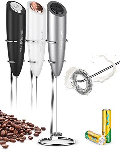 SIMPLETASTE Handheld Electric Milk Frother with Stand