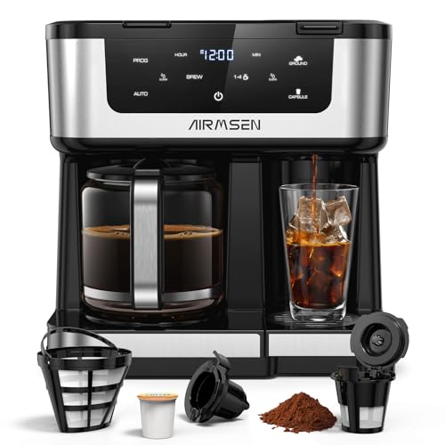 AIRMSEN 12-Cup Dual Coffee Maker with K-Cup & Ground