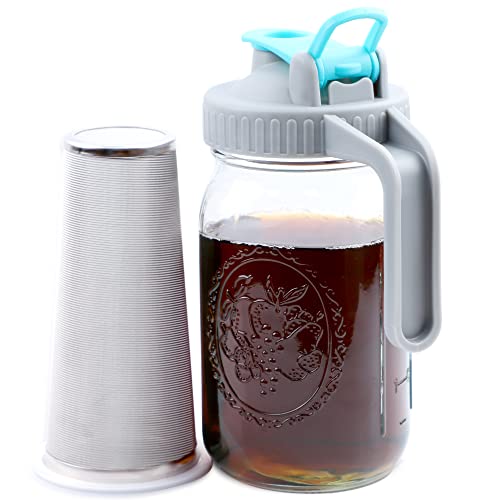 GMSWEET Cold Brew Coffee Maker 32oz Mason Jar Pitcher