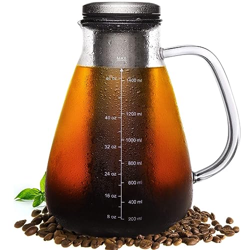 YMMIND Cold Brew Coffee Maker 51oz Glass Pitcher