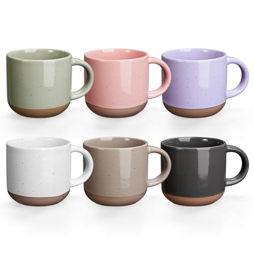 Gencywe Ceramic Espresso Cups Set of 6 - 5oz Demitasse