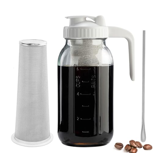 Miradexic 64oz Cold Brew Coffee Maker with Steel Filter