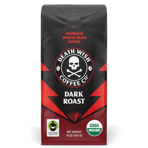 Death Wish Coffee Organic Dark Roast Whole Bean 16oz