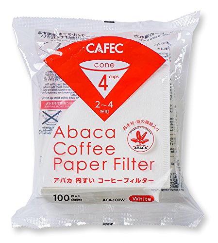 CAFEC V60 Pour Over Coffee Filters - 100 Pack White