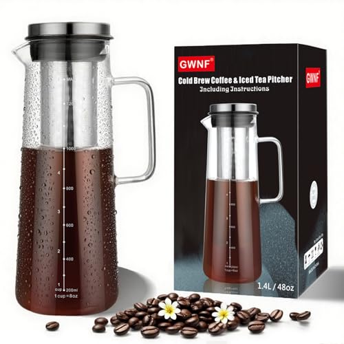 GWNF Cold Brew Coffee Maker - 48oz Glass Pitcher