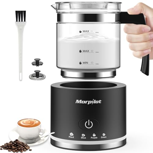 Morpilot Electric Milk Frother & Steamer 16.9oz Black