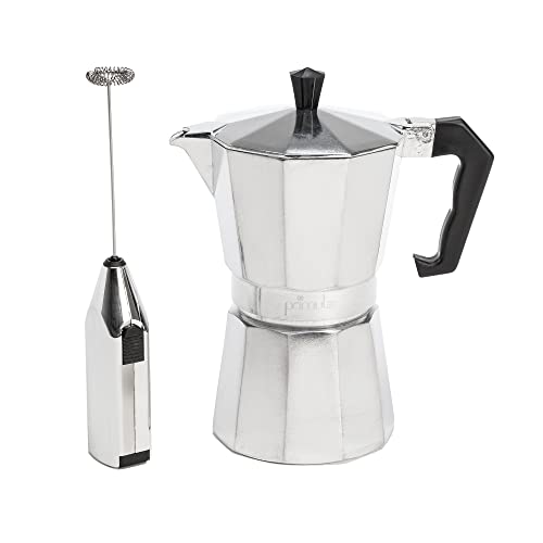 Primula Moka Pot Espresso Maker with Milk Frother Set