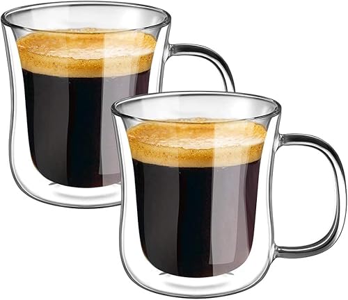 ecooe Double Wall Glass Espresso Cups Set of 2 - 4oz