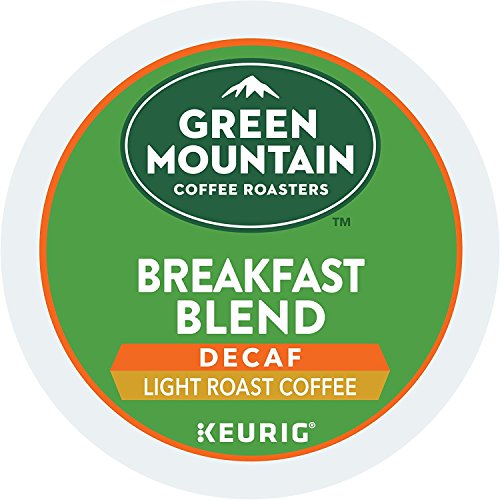 Green Mountain Coffee Breakfast Blend Decaf K-Cup Pods, Light Roast, 72 Count