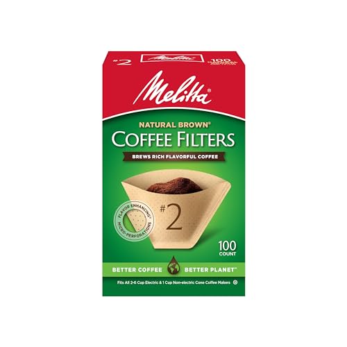 Melitta #2 Cone Coffee Filters Natural Brown 100ct