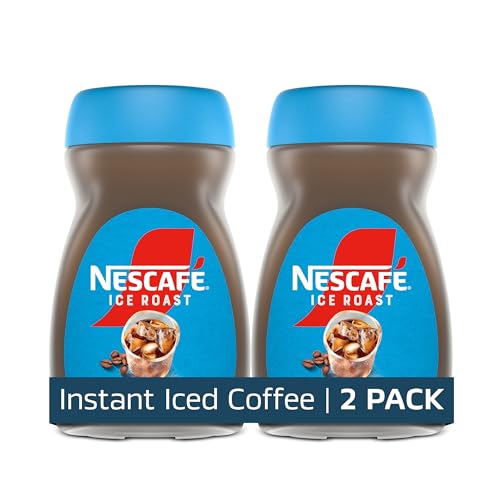 NESCAFÉ Ice Roast Instant Iced Coffee, 2 Jars (6 oz Each)
