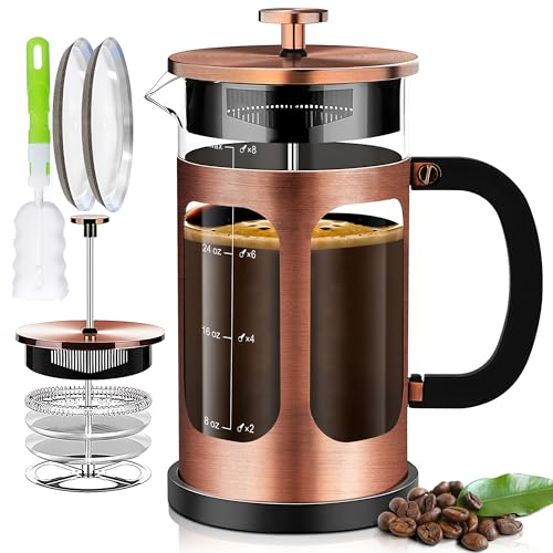 YMMIND French Press Coffee Maker 34oz Copper