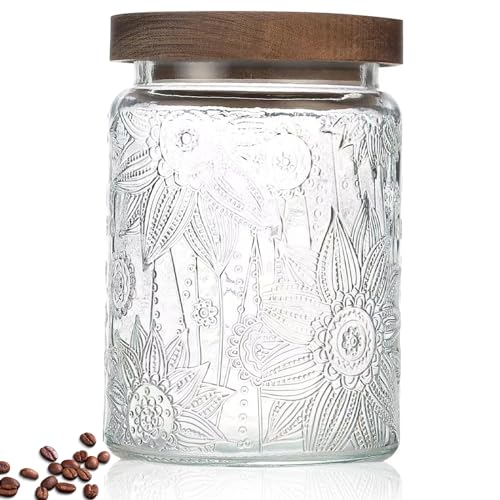 Yiluokuang 24oz Glass Storage Jar with Bamboo Lid