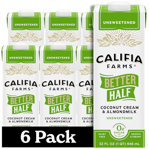 Califia Farms Better Half Unsweetened Creamer 32oz 6pk