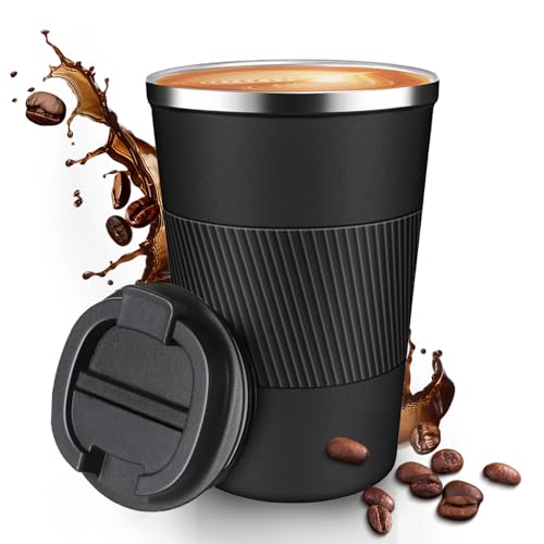 Baodaadan 12oz Insulated Travel Coffee Mug - Black