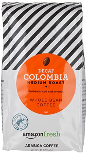 Amazon Fresh Decaf Colombia Whole Bean Coffee 12oz