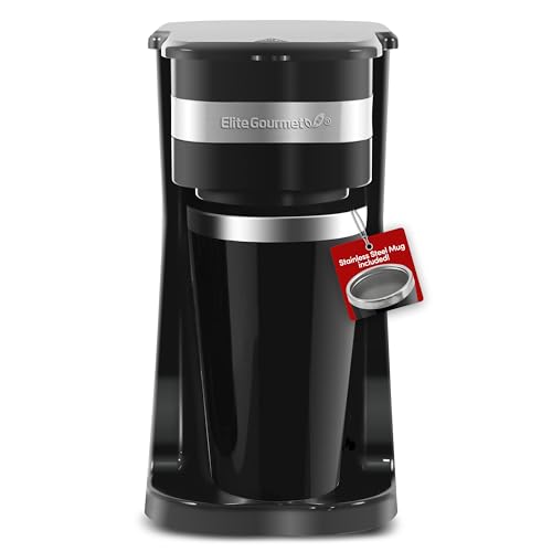 Elite Gourmet Single Serve Coffee Maker with Travel Mug