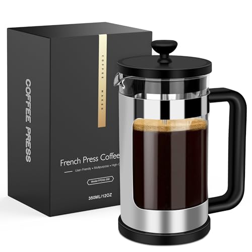 RAINBEAN French Press Coffee Maker 12oz Single Serve
