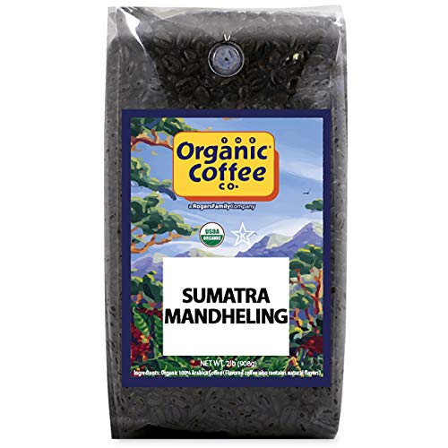 Organic Sumatra Mandheling Whole Bean Coffee - Medium Light Roast, 2 lb