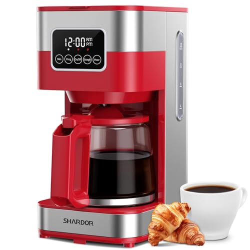 SHARDOR 10-Cup Programmable Coffee Maker Red