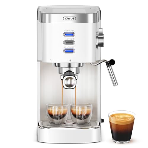 Gevi 20 Bar Espresso Machine with Milk Frother - White